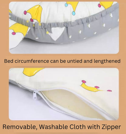 Reversible Baby Lounger with Pillow – Adjustable Portable Baby Bed & Bassinet