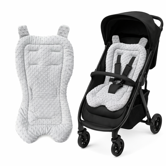 Universal Plush Baby Stroller Liner with Anti-Slip Back - GREY