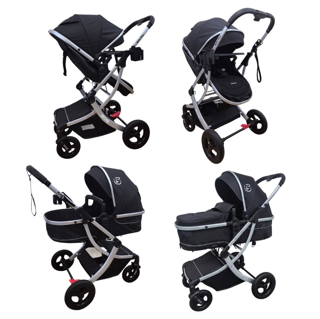 Preorder - Legacy Travel System - Stroller + Bassinet + Capsule with Mattress and Food Tray - BLACK