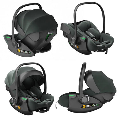 Crown i-Size Capsule Car Seat – Reclining Capsule with 6-Level Adjustable Headrest - Olive