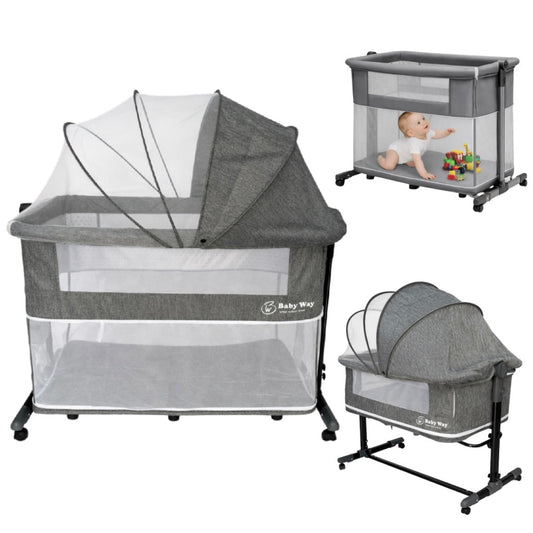 GrowNest 3in1 Cosleeper Bed Bassinet & Playpen with Rocking and Canopy