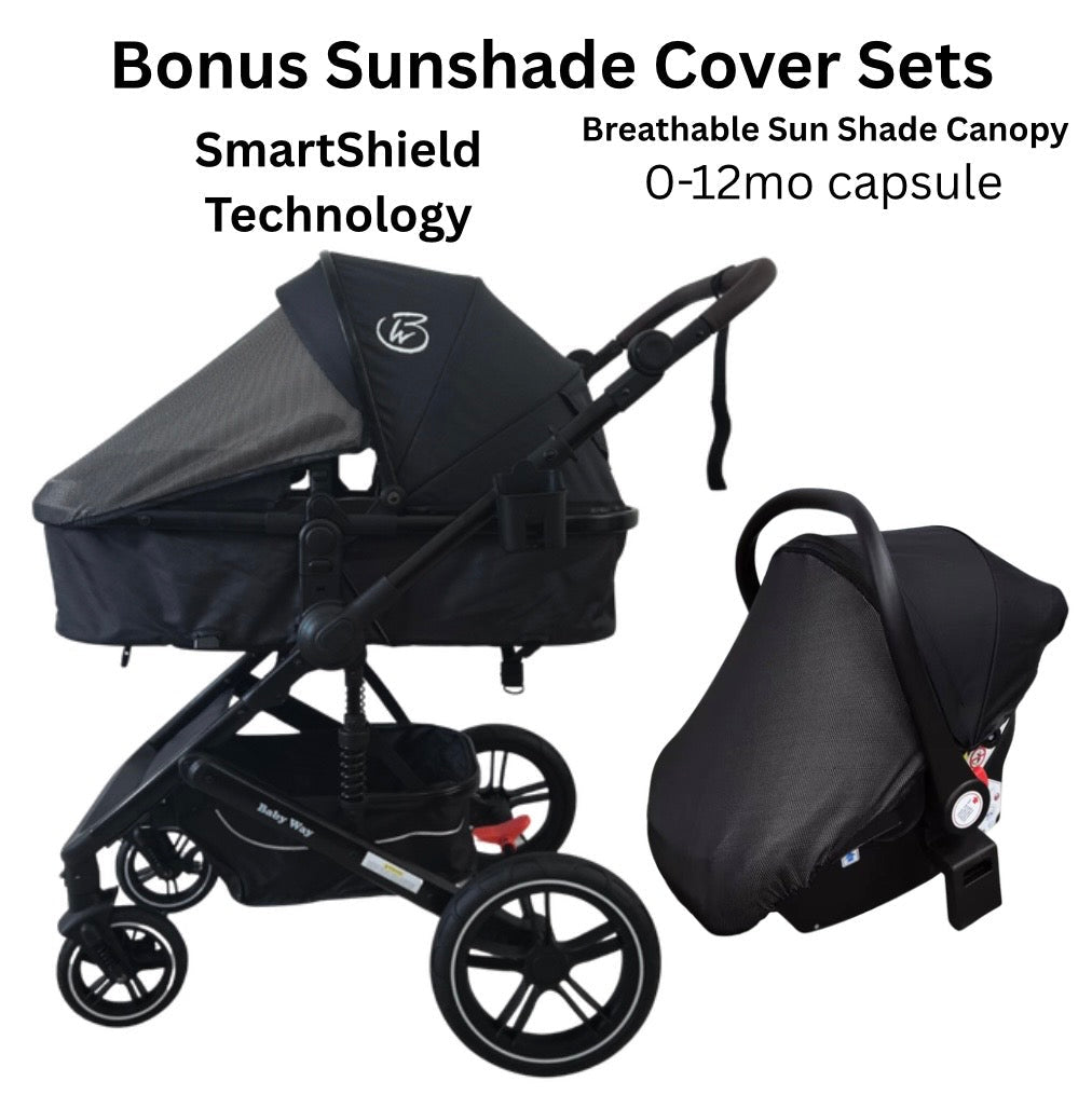 Preorder - Supra Sapphire Bundle - 4in1 Stroller Buggy + Bassinet + Capsule with ISOFIX Base Combo with 360 GoldSpin Rotating Convertible Car Seat