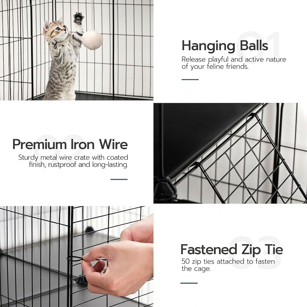 DIY 3-Tier Cat Pet Cage – Multi-Level Play & Rest Space