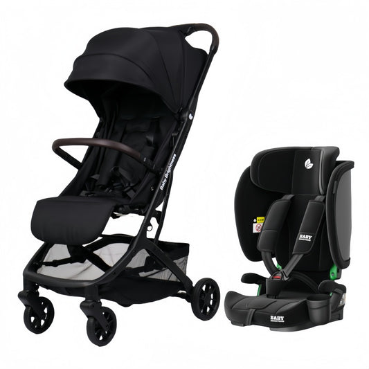 Baby Brightness AirGo Lightweight Compact Travel Pram and Travel Portable Booster Car Seat Black