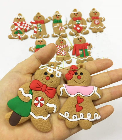 12PCS Christmas Tree Decorations Gingerbread Man Ornaments
