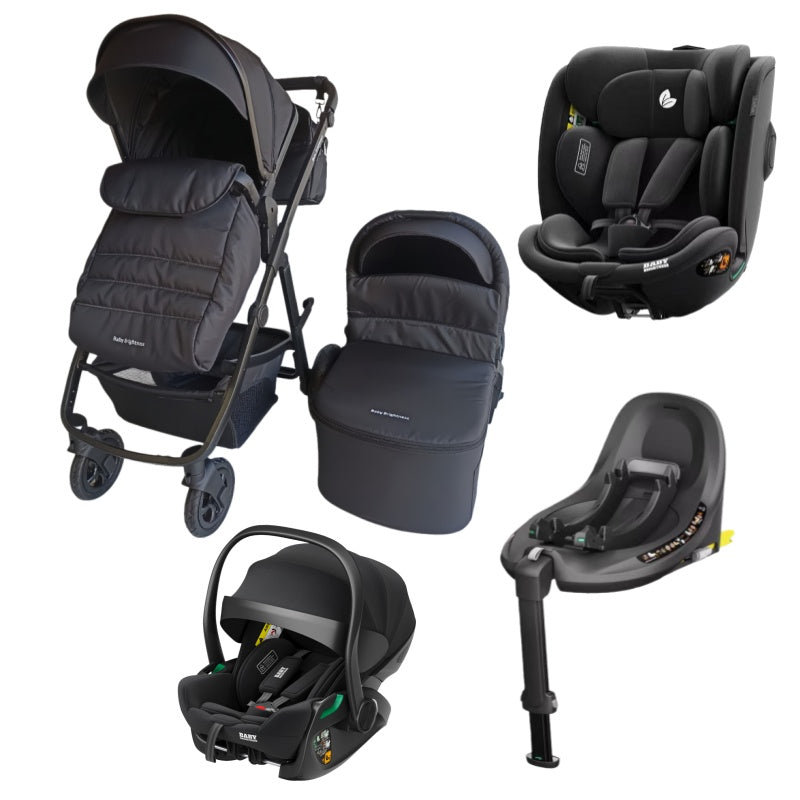 Pre-order Newborn Pram – Palms 2+ Stroller with Carrycot+ Reclining Infant Capsule + 360 Car Seat and Rotating ISOFIX Base (B
