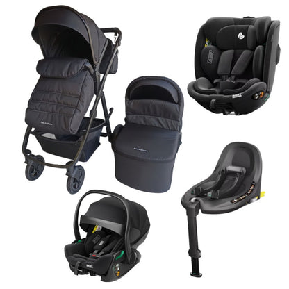 Pre-order Newborn Pram – Palms 2+ Stroller with Carrycot+ Reclining Infant Capsule + 360 Car Seat and Rotating ISOFIX Base (B