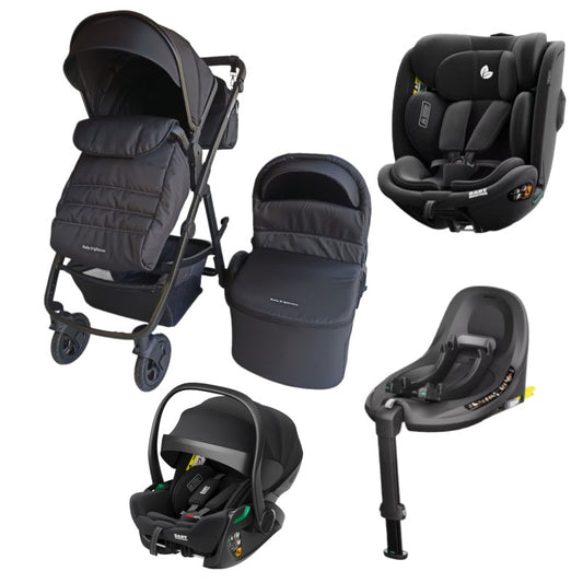 Pre-order Newborn Pram – Palms 2+ Stroller with Carrycot+ Reclining Infant Capsule + 360 Car Seat and Rotating ISOFIX Base (B