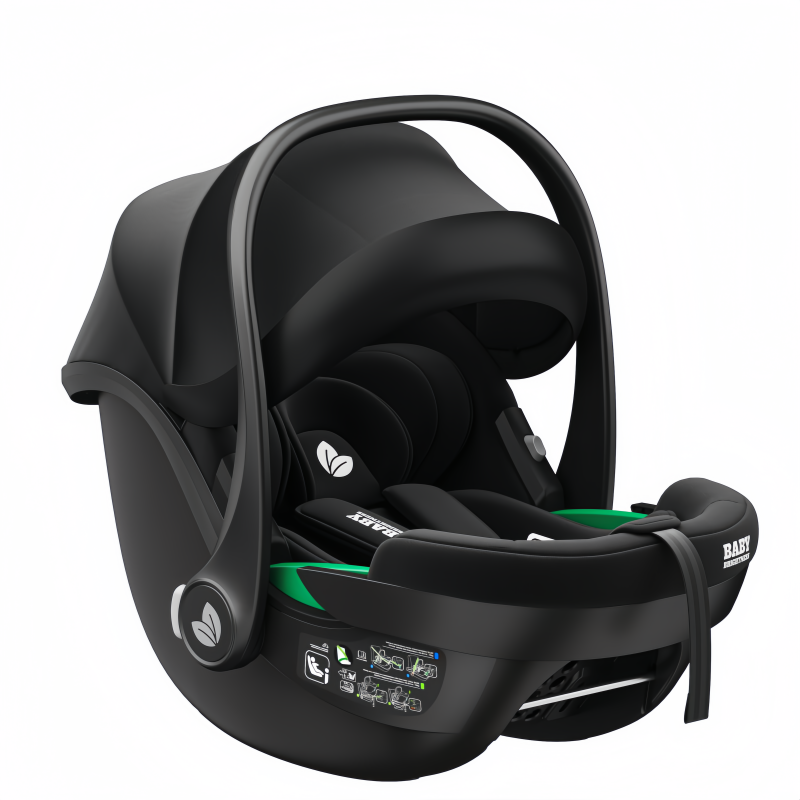 Newborn Pram – Palms Stroller with Bassinet, Car Seat and ISOFIX Base (Black)