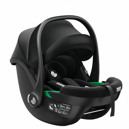 Newborn Pram – Palms Stroller with Bassinet, Car Seat and ISOFIX Base (Black)