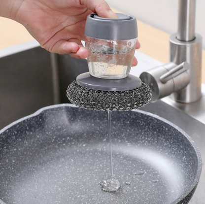 Kitchen Soap Dispensing Pot Cleaning Brush