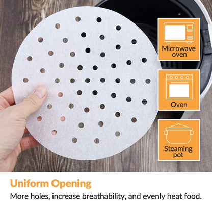 200PCS Air Fryer Liners Perforated Parchment Paper Round Non-stick