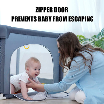 Foldable & Portable Fabric Baby Playpen 180x150x68cm-Grey