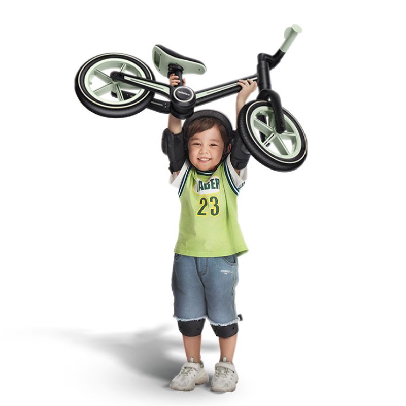 Premium Foldable & Adjustable Green Racing Balance Bike | Birthday Gift for Kids Aged 2-5 for Kids Aged 2-5
