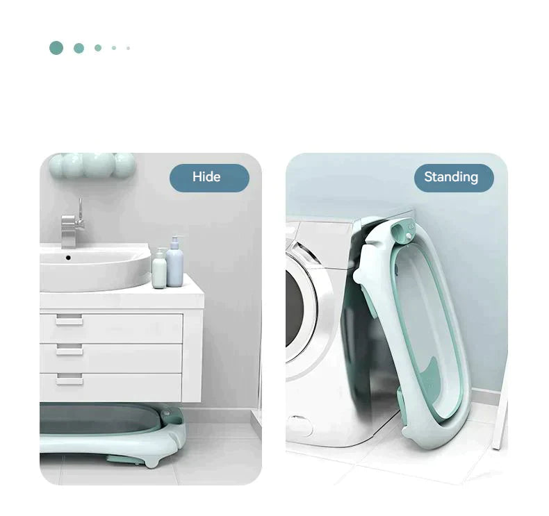 3 in 1 Foldable Baby Bath Tub & Bath Seats -Unisex Grey & Blue