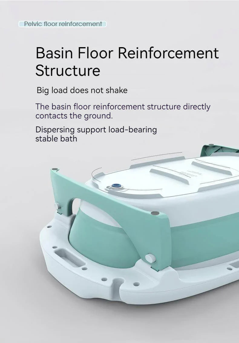 Foldable Bath Tub for Newborn, Baby & Kids With Thermometer-Grey