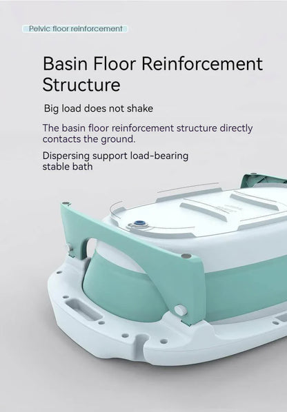 Foldable Bath Tub for Newborn, Baby & Kids With Thermometer-Grey