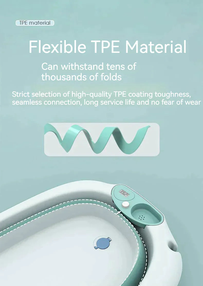 Foldable Baby Bath Tub & Soft Drying Bath Seat -Pink