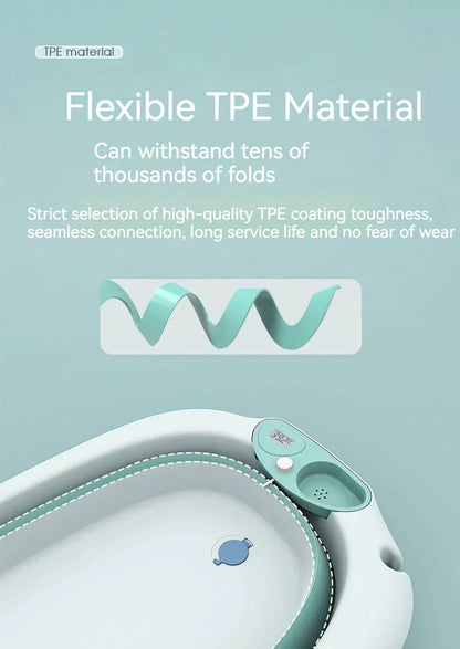 Foldable Baby Bath Tub & Fast Drying Bath Seat -Unisex Grey