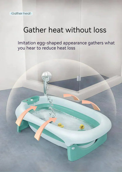 Foldable Baby Bath Tub & Fast Drying Bath Seat -Unisex Grey