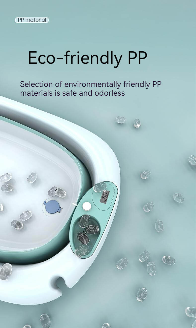 Foldable Bath Tub for Newborn, Baby & Kids With Thermometer-Pink