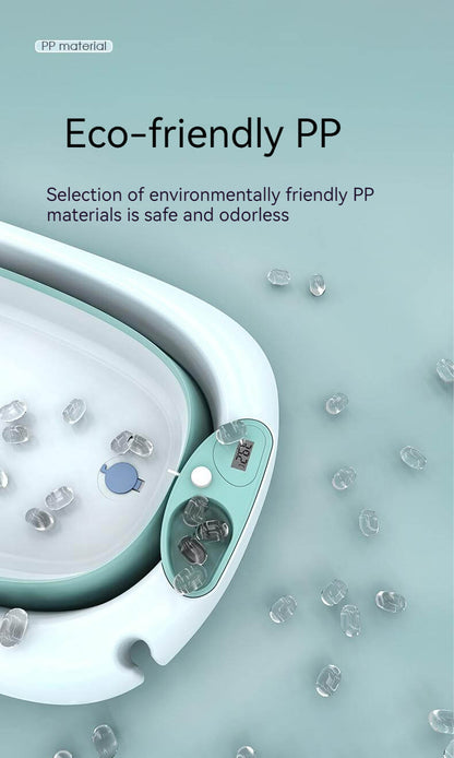 Foldable Bath Tub for Newborn, Baby & Kids With Thermometer-Pink