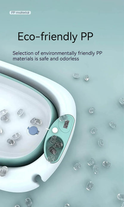 Foldable Bath Tub for Newborn, Baby & Kids With Thermometer-Grey