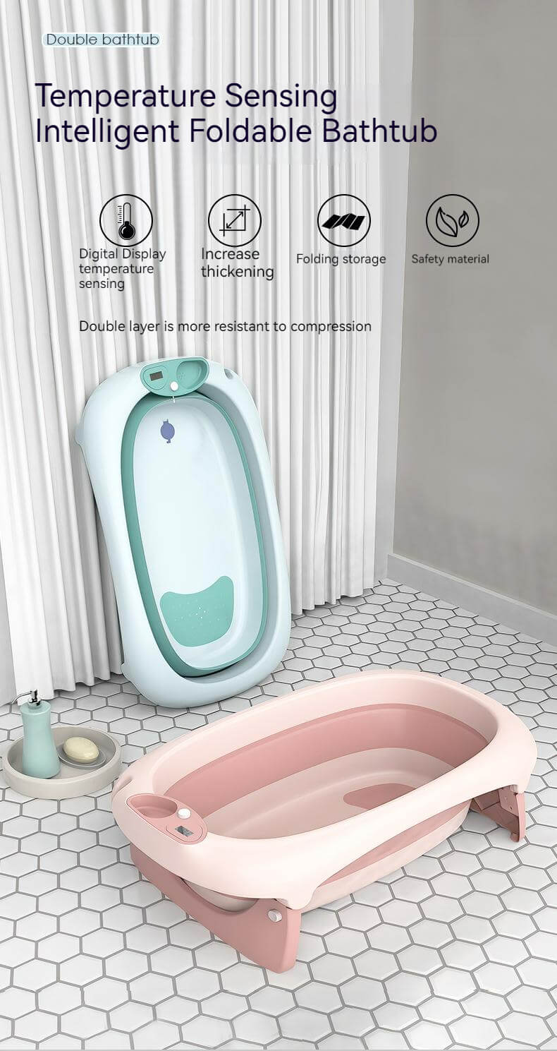 Foldable Baby Bath Tub & Bath Seat -Pink