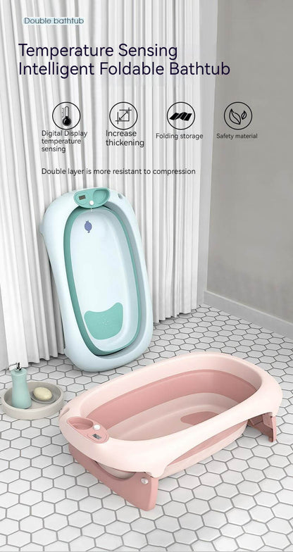 Foldable Baby Bath Tub & Bath Seat -Pink