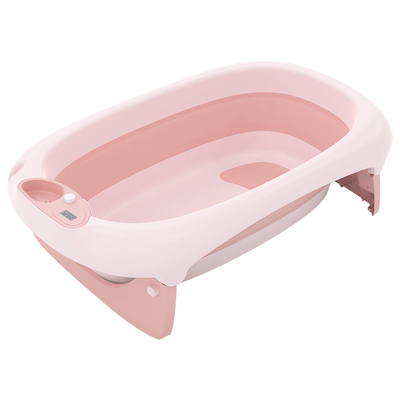 Foldable Baby Bath Tub & Soft Drying Bath Seat -Pink
