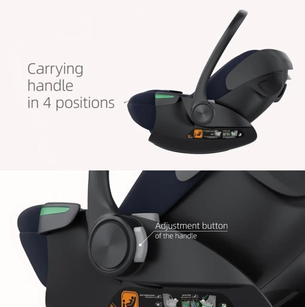 Crown i-Size Capsule Car Seat – Reclining Capsule with 6-Level Adjustable Headrest - Olive