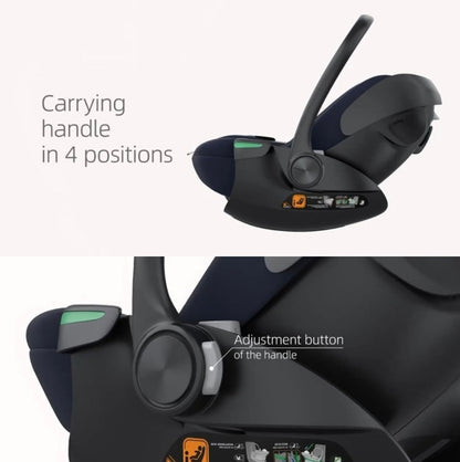 Crown i-Size Capsule Car Seat – Reclining Capsule with 6-Level Adjustable Headrest - Olive