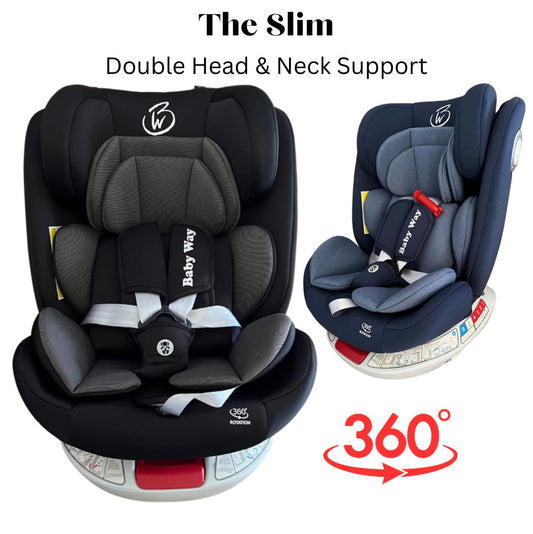 The Slim: 360 Rotation Convertible Car Seat with Double Head & Neck Support