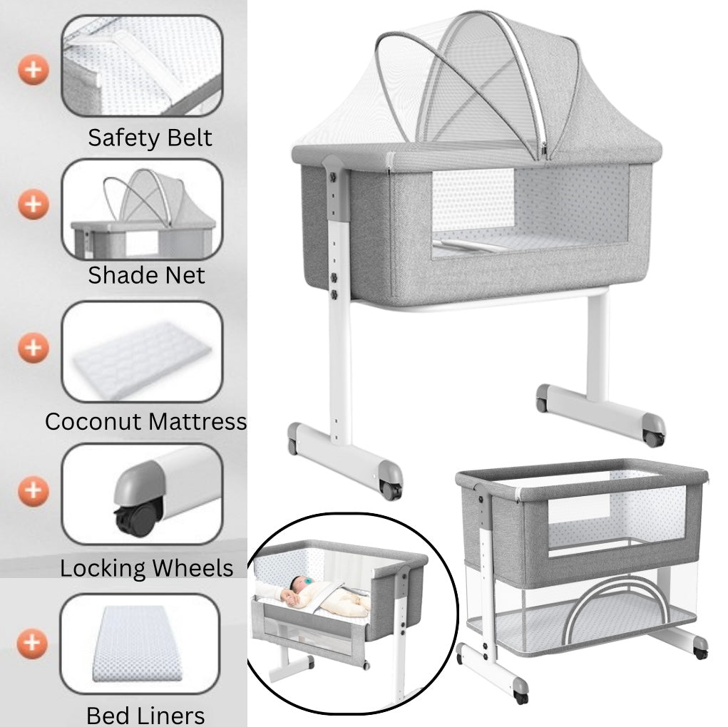 3in1 CoSleeper Baby Bassinet and Game Bed & Mattress – Adjustable Height