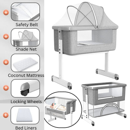 3in1 CoSleeper Baby Bassinet and Game Bed & Mattress – Adjustable Height