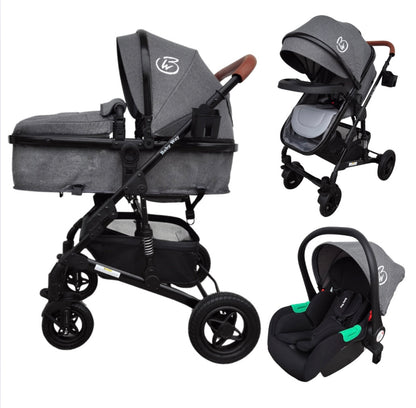 Rover Pro - 3 in 1 Stroller, Bassinet, Capsule Combo with Sunshade Sets and Foodtray - GREY