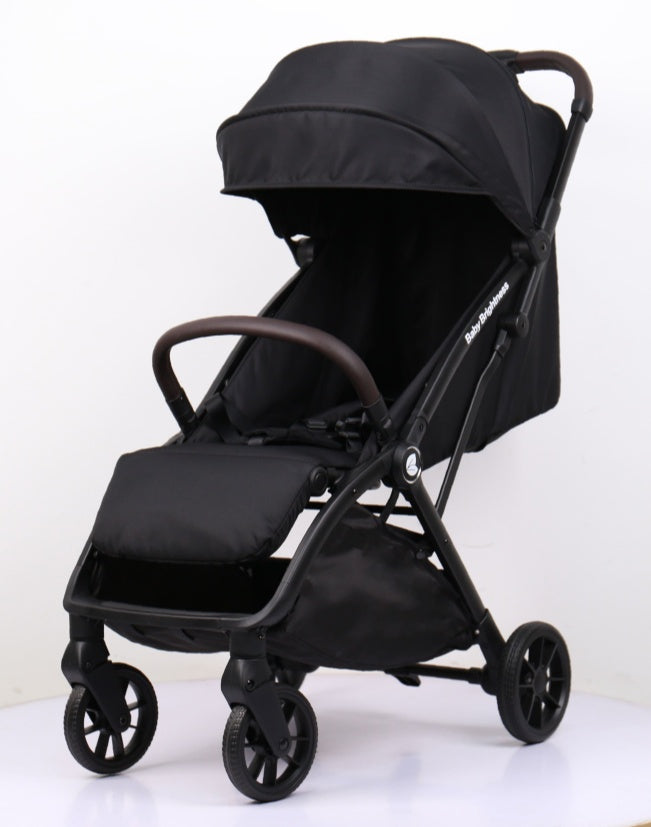 Travel Pram – FlexGo Lightweight Auto Folding Stroller with Booster Seat  (Black)