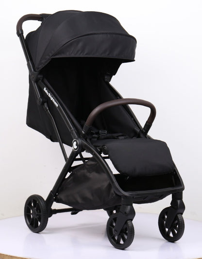 Travel Pram – FlexGo Lightweight Auto Folding Stroller with Booster Seat  (Black)