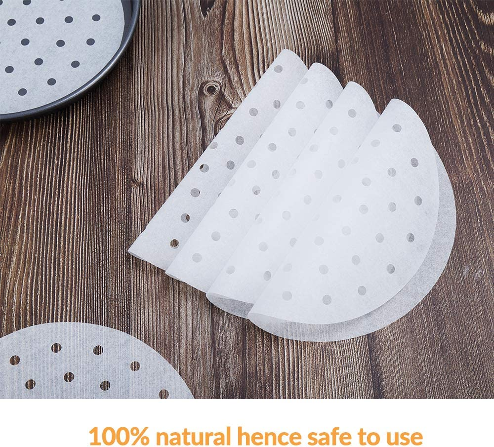 200PCS Air Fryer Liners Perforated Parchment Paper Round Non-stick
