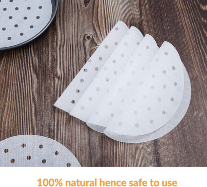 200PCS Air Fryer Liners Perforated Parchment Paper Round Non-stick