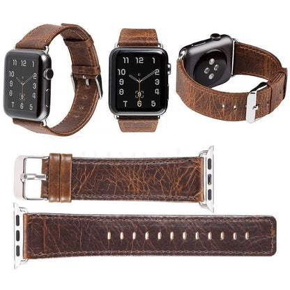 42mm 44mm 45mm 46mm(Series 10) 49mm Genuine Leather Wrist Band Strap For Apple Watch - salelink.co.nz