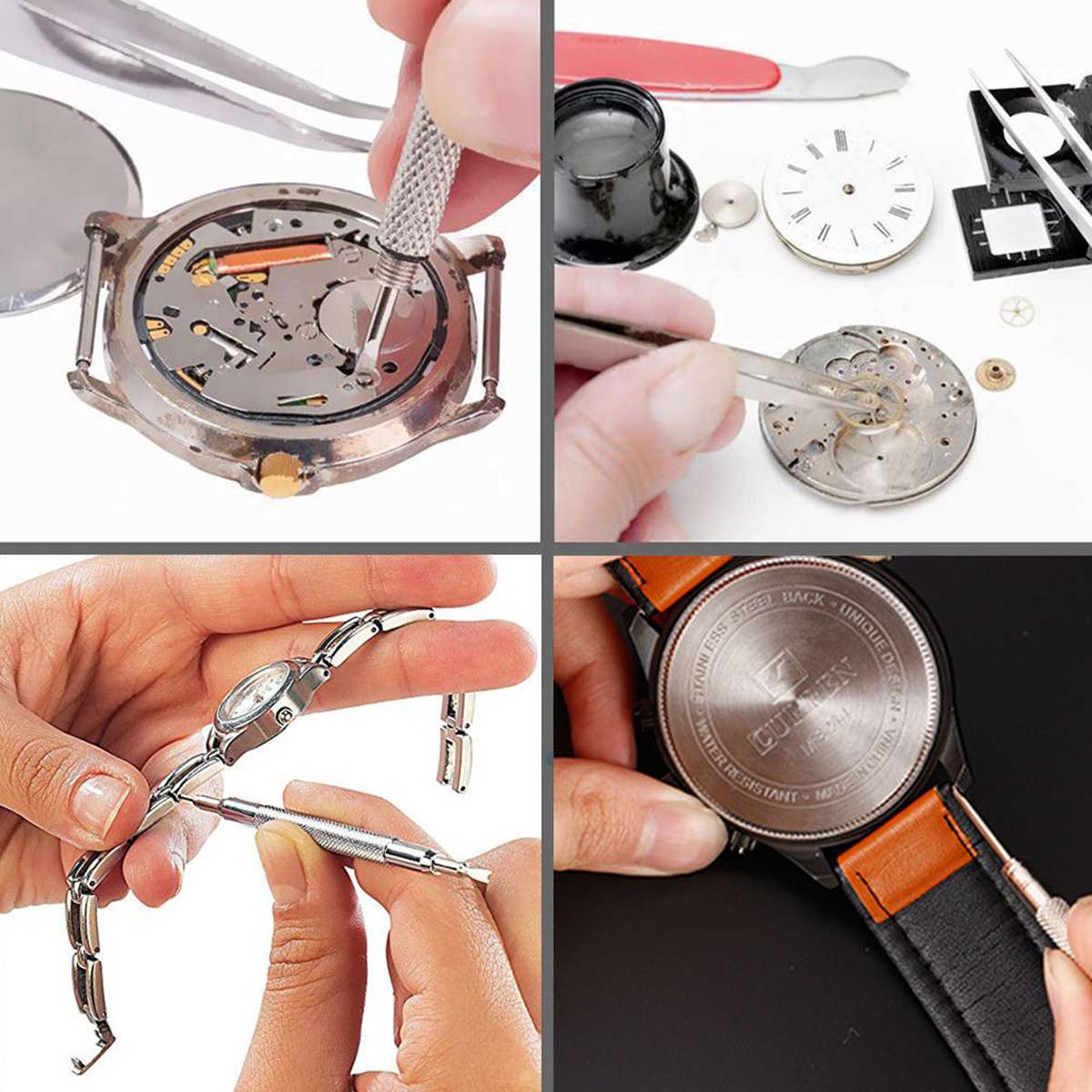 506pcs Watch Repair Tool Kit Back Case Opener Remover Spring Pin Bars Watchmaker