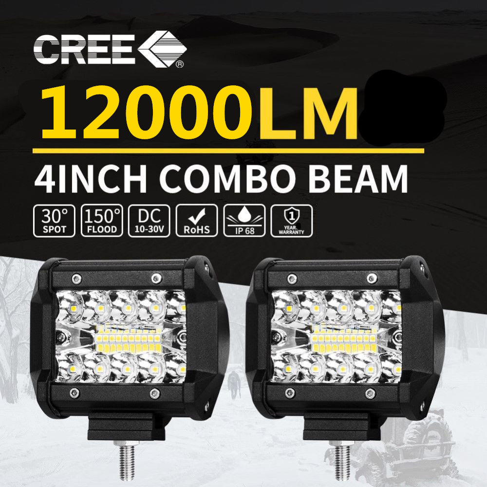 2x 4inch CREE LED Work Light Bar Spot Flood OffRoad Driving Reverse 4x4 Ford - salelink.co.nz