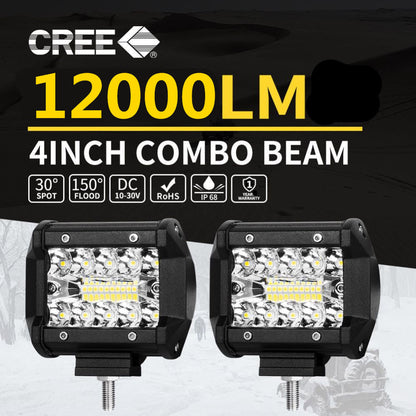 2x 4inch CREE LED Work Light Bar Spot Flood OffRoad Driving Reverse 4x4 Ford - salelink.co.nz