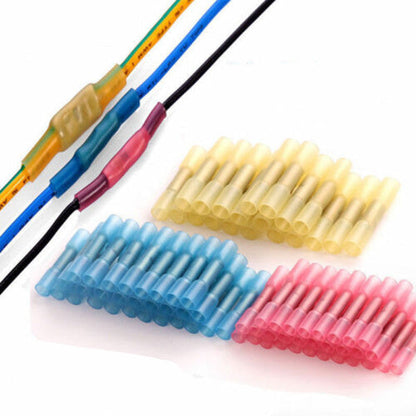 100PCS Heat Shrink Butt Wire Crimp Connectors Kit