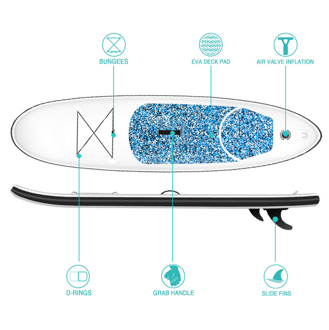 10ft' Inflatable Stand Up Paddle Board Surfboard SUP