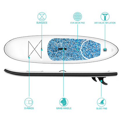 10ft' Inflatable Stand Up Paddle Board Surfboard SUP