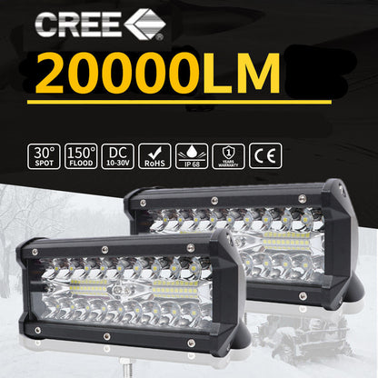 Pair 7inch Led Work Light Bar Spot Flood Offroad Driving 4wd 4x4 Reverse