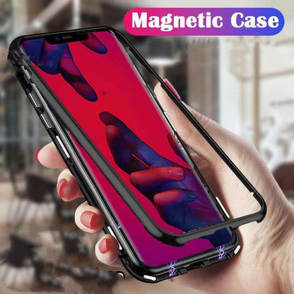 Huawei Mate 20 Case Ultra Thin Magnetic Metal Frame Tempered Glass Back Case - salelink.co.nz