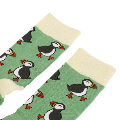 Save the Green Puffin Bamboo Socks